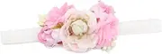 [FOYTOKI] 4pcs Boy Girl Cloth Flower Headbands Elastic Hair Accessories for Photography Party Dress up Everyday Wear Mint Snow Strong Elastic Band for Comfort and Durability