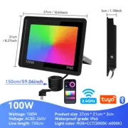 RGB Floodlight Smart APP LED Floodlight 3 Color Lighting Lamp Outdoor Waterproof