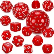 DND Polyhedral Dice Set (15Pcs) D3-D100 Game Dice with Dice Bag for Dungeons and