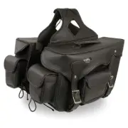 Milwaukee Leather SH66602 ZipOf Double Pocket PVC ThrowOver Motorcycle Saddlebag