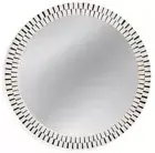 Bone Inlay Round Mirror Frame White Stripe Pattern