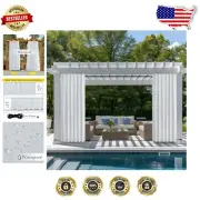 Elegant Blackout Outdoor Drapes - UV Blocking, Thermal Insulated, Greyish White