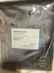 West Elm One (1) Luster Velvet Blackout Curtain 48x84 Pewter Grey NWT