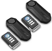 Fosmon Anti Theft Bike Alarm with Remote (2-Pack), Vibration Motion Sensor Bicycle Alarm, Waterproof 113dB Vehicle Security Alarm System, Wireless Siren for E-Bike, Motorcycle, Scooter, Cart, Trailer
