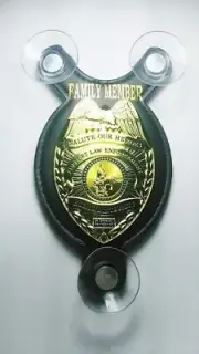 Family Member, Never Forget Sep 11. Salute our Fallen Heroes police car shield