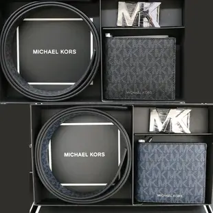 MICHAEL KORS 男生禮物 男生皮帶 情人節禮物 男士禮盒 時尚經典皮帶+皮夾禮盒組 兩色 【美國正品 現貨】