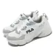 Fila 休閒鞋 Hidden Tape 6 女鞋 白 灰 皮革 老爹鞋 經典 復古 5J329X143