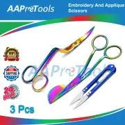mUlTi cOlOr 6" DoUbLe bEnT CuRvEd & aPpLiQuE DuCkBiLl sCiSsOrS WiTh tHrEaD BlUe