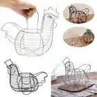 Metal Wire Chicken Hen Egg Basket Holder Kitchen Storage Container Eggs M7Y8
