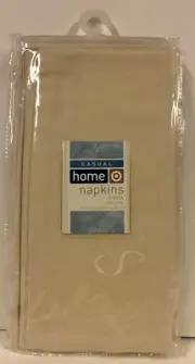 Target Casual Home fabric Napkins Cream 'S' Contemporary 20" X 20" Set of 4 NEW