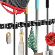 Mop and Broom Holder Wall Mount Metal Heavy Duty Utility Hooks Broom Organizer G