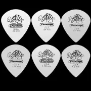 6 Dunlop Tortex Jazz III 3 White Guitar Picks - 1 Of Each Size