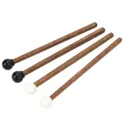 4Pcs Steel Tongue Drum Mallet Rubber Wooden Drumstick 6.5in Long Percussion