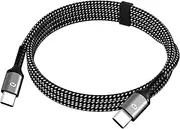 [TLIDA] USB C to Type-C Cable 3.3ft 66W PD Fast Charging & 480Mbps Data Transfer Nylon Braided for iPhone 16/15 Pro Max for MacBook Pro iPad Pro Galaxy S24 Ultra Google Pixel 9 Gray