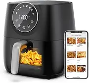 JOYAMI Air Fryer with Window, 5.7L Compact with Online Recipes, 1700w 8-in-1 Functions for Air Fry, Roast, Reheat, Dehydrate, Bake, Broil & More, 360°, Nonstick Basket Dishwasher Safe