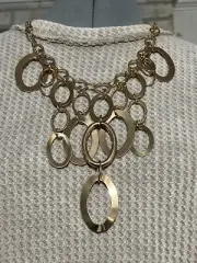 Paparazzi Necklace Goldtone Rings Chain