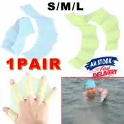 1pair Paddle Gloves Hand Fins Flippers Swimming Silicone Swim Webbed Finger Palm