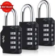3 Pack Combination Padlock 4-Digit Weatherproof Lock for Gym Locker Shed Fence