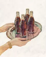 Vintage Cokes on a Tray Coca-Cola ad Replica 13 x 19" Photo Print