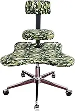Adjustable Kneeling Office Chair with Back Support, Home Removable Kneeling Desk Chair fo Relieving Neck and Back Pain, Meditation Chair with Caster