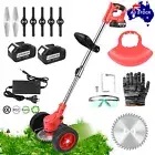 Grass String Trimmer Cordless Lawn Mower Brush Cutter Whipper Strimmer 2 Battery