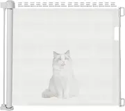 Dog Gates for Doorways - Adjustable Child Safety Mesh Gate - No-Drill, Child-Proof, Extra-Wide Safety Door for Pet Containment Deck/Porch Security