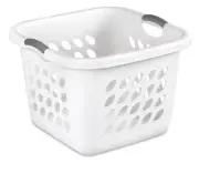 1.5 Storage Bushel Square Laundry Basket Plastic, Laundry Hamper White