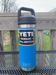 YETI Rambler 18oz BIG WAVE BLUE Bottle w/Chug Cap New With Tags! Ships Fast!