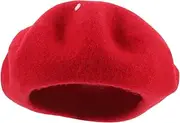 [WOFASHPURET] Strawberry Beret for Women Ponytail Hole Hat Strawberries Beret Casual Cap