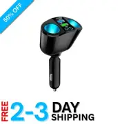 Compact 2-Socket Cigarette Lighter Adapter with Fast Charging & Safety Features