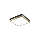 Black Aged Gold Brass One Light Flush Mount from the Tux Collection