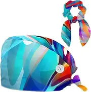 [YTYVAGT] Scrub Caps Women,Scrub Hats Suitable for Women,Colorful Art Stripe Pattern