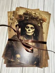 Junk journal Pages/Papers Day of The Dead Ephemera Scrapbooking Mixed Media