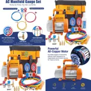 Bomba De Vacio Aire HVAC Conjuntos Manometro Combinado 1/4HP Refrigeracion AC