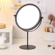 TOOLKISS Black Rotating Tabletop Makeup Mirror – 360° Swivel Vanity Mirror for Bedroom & Desk, Modern Round Mirror with Stable Base for Effortless Beauty