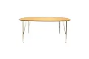 6IXTY2 Scandinavian Wooden Dining Table Large 220cm - Metal Legs - Oak