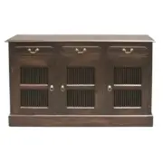 3 DRAWER/3 SLAT CABINET CUPBOARD SIDEBOARD / BUFFET SOLID MAHOGANY