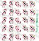 Cute Unicorn Waterslide Nail Decals Set of 25 Salon Quality