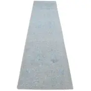 2'6"x12'1" Blue Zoroastrian Tree Design Hand Loomed Wool/Silk Runner Rug G87297
