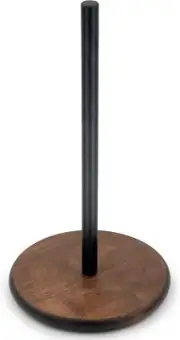 Black Paper Towel Holder Stand with Exquisite Wood Round Base Free