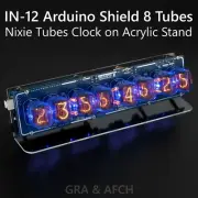 IN-12 Shield for Arduino Nixie Tubes Clock on Acrylic Stand [8 Tubes]
