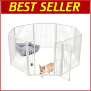 Patented Indoor Dog Playpen - 32'' Heavy Duty Metal Pen for Puppies & Small Dogs