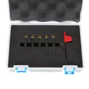 LABLT 5Pack 1/4'' Carbide Indexable Turning Tool Set in Fitted Box For Lathes