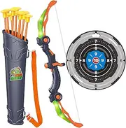 Bow and Arrow Toys with LED Light Up Archery, Birthday Toys for Boys 5 6 7 8 9 10 11 12 year old, Christmas Indoor Outdoor Activity Toy for Kids 6-8, Included 10 Suction Cup Arrows, Target & Quiver