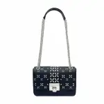 【MICHAEL KORS】名媛奢華黑色花紋肩背小香包(35S8ST4F2L-BLACK)