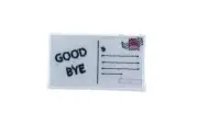 Embroidery patch sew badge iron on glue transfer post card postal card