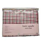 Kate Spade NY 4 Piece Flannel Sheet Set 100% Cotton Plaid Red Black King sz NEW