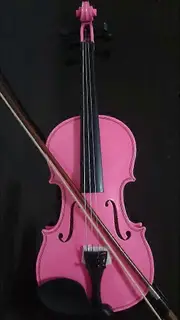 Acoustic Violin Full 1/8 Maple Spruce with Case Bow Rosin Pink Color 1by2