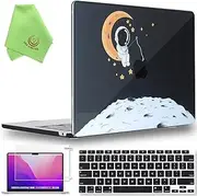 UESWILL Compatible with 2023 2024 20205 MacBook Air 15 inch M2 M3 M4 Case Model A2941 A3114 A3241, Hard Shell Case + Keyboard Cover + Screen Protector + Microfiber Cloth, Astronaut B
