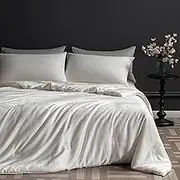 APOBUY All Season Silk Comforter/Duvet/Quilt, 100% Natural Long Strand Silk Filling, Luxurious Tencel Cotton Cover, Queen Size (90x90 Inch)